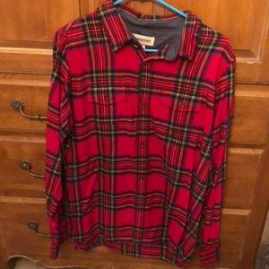 Lands End Plaid Flannel Button Up